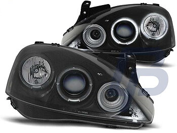 HEADLIGHTS OPEL CORSA C 11.00-09.06 ANGEL EYES BLACK