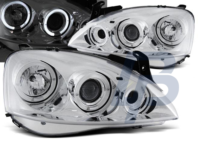 HEADLIGHTS OPEL CORSA C 11.00 - 09.06 ANGEL EYES CHROME - 2