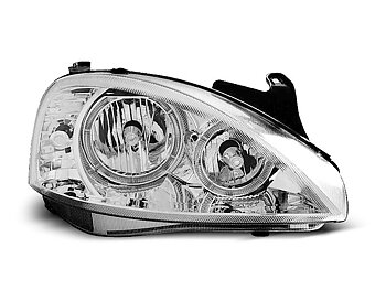HEADLIGHTS OPEL CORSA C 11.00-09.06 ANGEL EYES CHROME