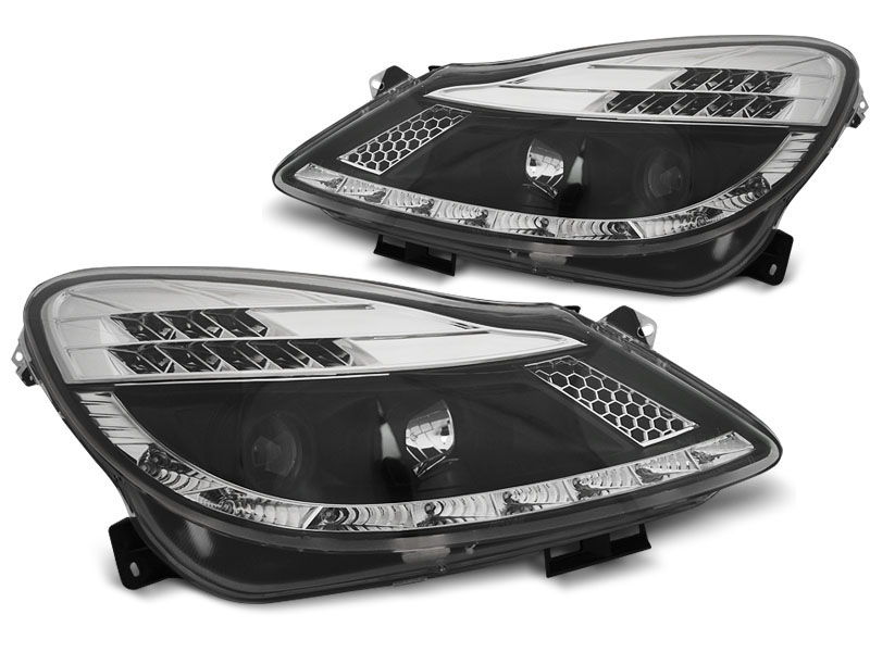 HEADLIGHTS OPEL CORSA D 04.06-11  DAYLIGHT BLACK