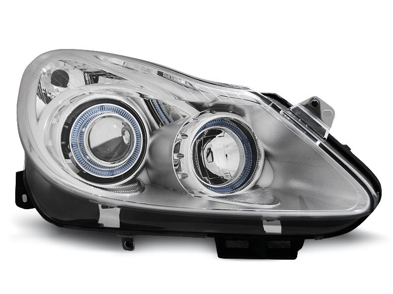 HEADLIGHTS OPEL CORSA D 04.06- ANGEL EYES CHROME