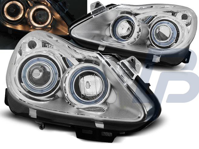 HEADLIGHTS OPEL CORSA D 04.06- ANGEL EYES CHROME - 2