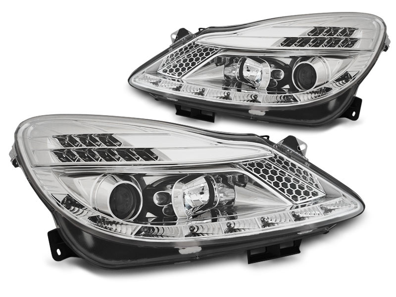 HEADLIGHTS OPEL CORSA D 04.06-11  DAYLIGHT CHROME