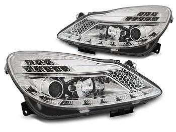 HEADLIGHTS OPEL CORSA D 04.06-11  DAYLIGHT CHROME