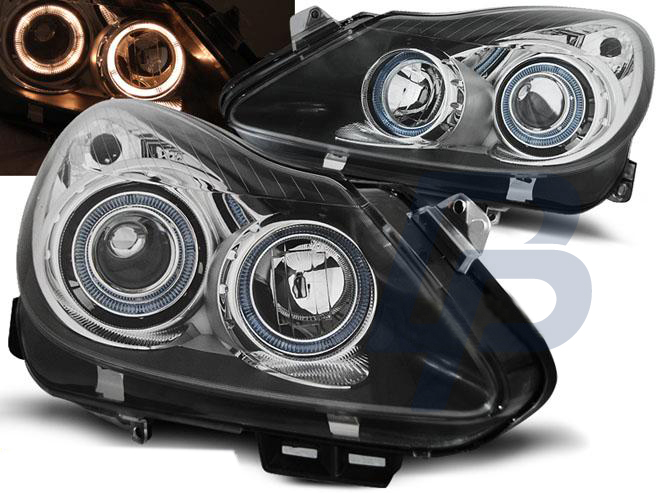 HEADLIGHTS OPEL CORSA D 04.06- ANGEL EYES BLACK - 2