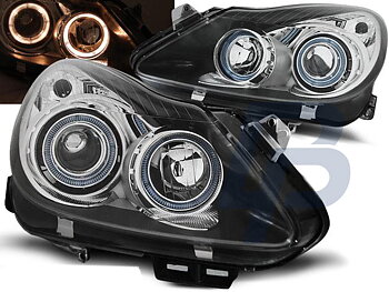 HEADLIGHTS OPEL CORSA D 04.06- ANGEL EYES BLACK
