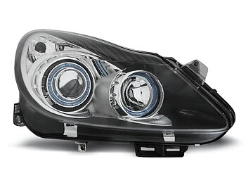 HEADLIGHTS OPEL CORSA D 04.06- ANGEL EYES BLACK