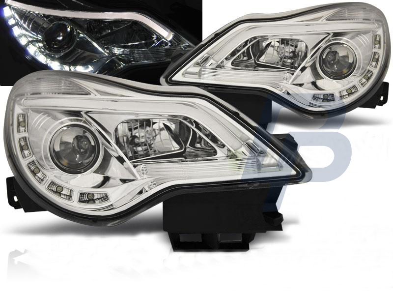 HEADLIGHTS OPEL CORSA D 11-14  DRL CHROME - 5