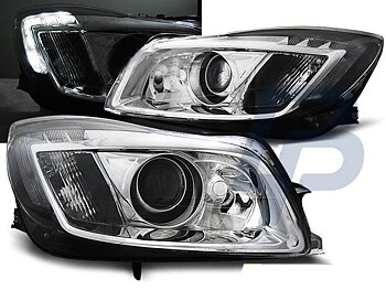 HEADLIGHTS OPEL INSIGNIA 08-12 CHROME TRU DRL