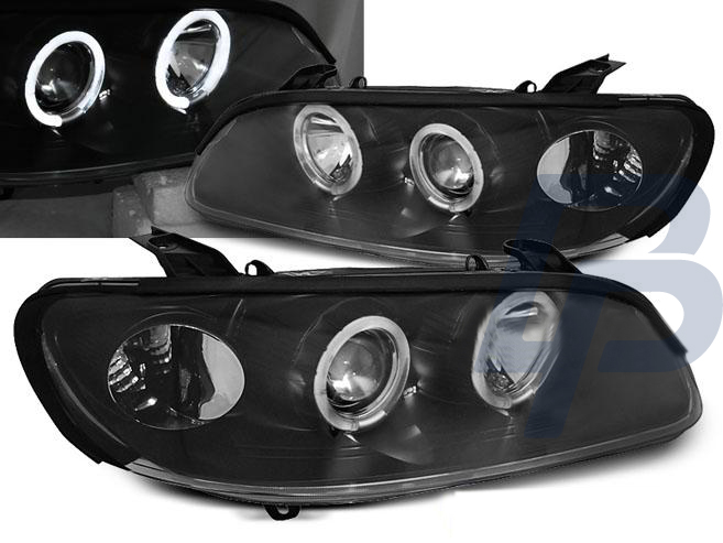 HEADLIGHTS OPEL OMEGA B 04.94-08.99 ANGEL EYES BLACK - 2