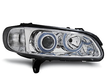 HEADLIGHTS OPEL OMEGA B 04.94-08.99 ANGEL EYES CHROME