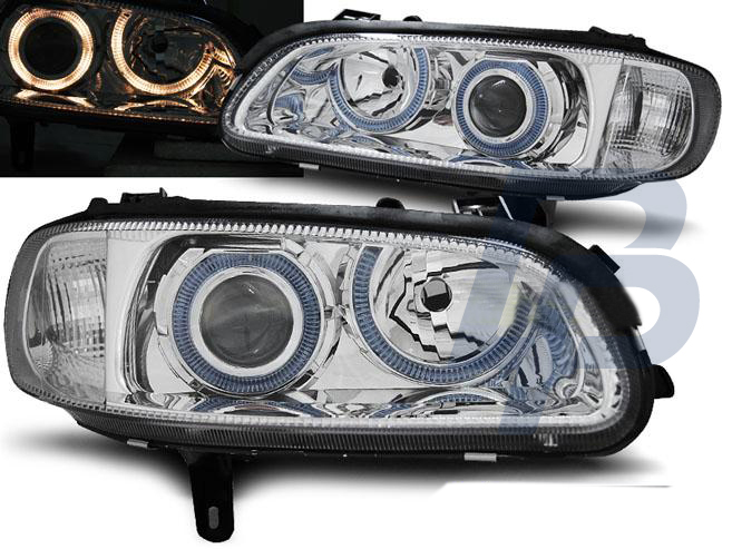 HEADLIGHTS OPEL OMEGA B 04.94-08.99 ANGEL EYES CHROME - 2