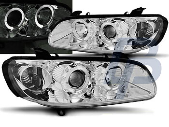 HEADLIGHTS OPEL OMEGA B 04.94-08.99 ANGEL EYES CHROME