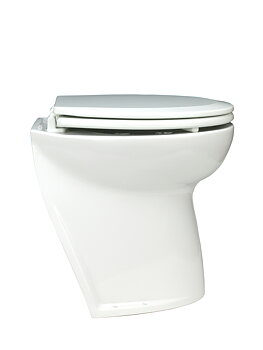ELEKTRISK TOALETT DELUXE FLUSH 17", VINKLAD RYGG, PUMP 12V