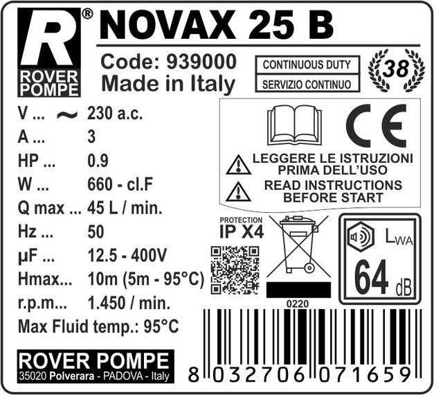 Rover pump NOVAX 25-B - 2