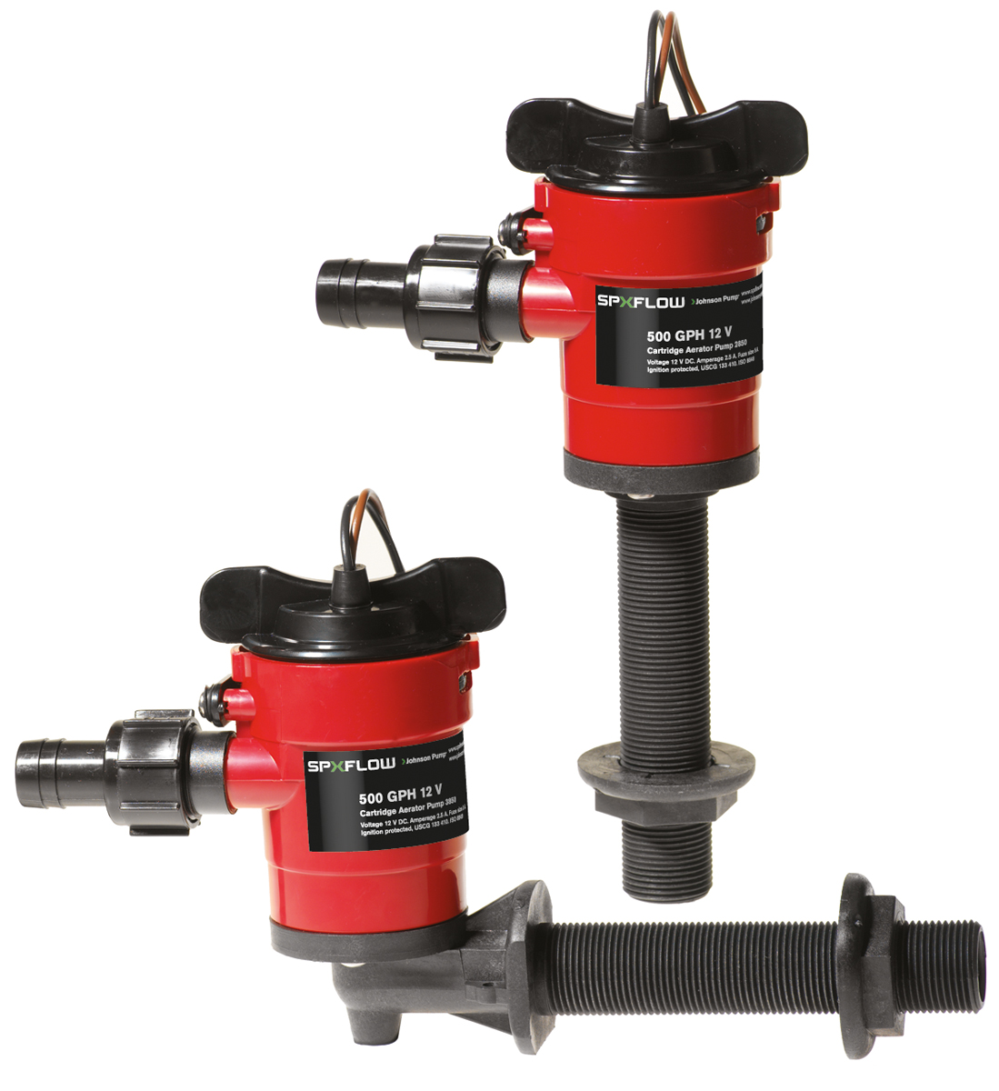 OXYGENATION PUMP CARTRIDGE AERATOR PUMP 500 GPH 12V 90°.