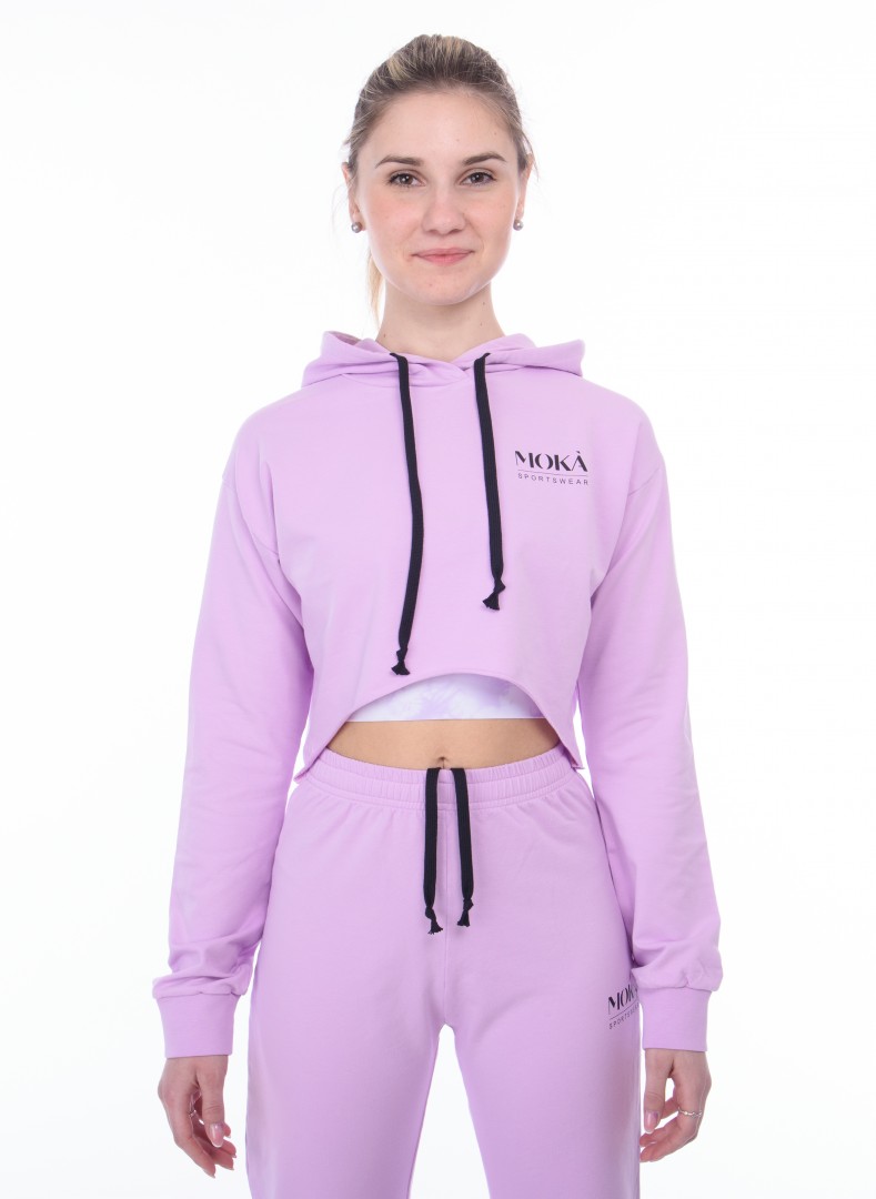 Kort ljuslila hoodtröja Lucea från Moka - 3