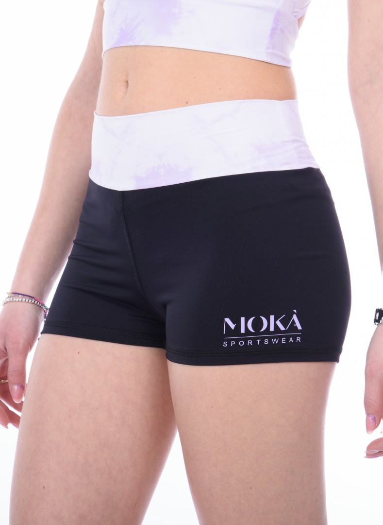 Shorts Sidney med midja i ljuslila från Moka