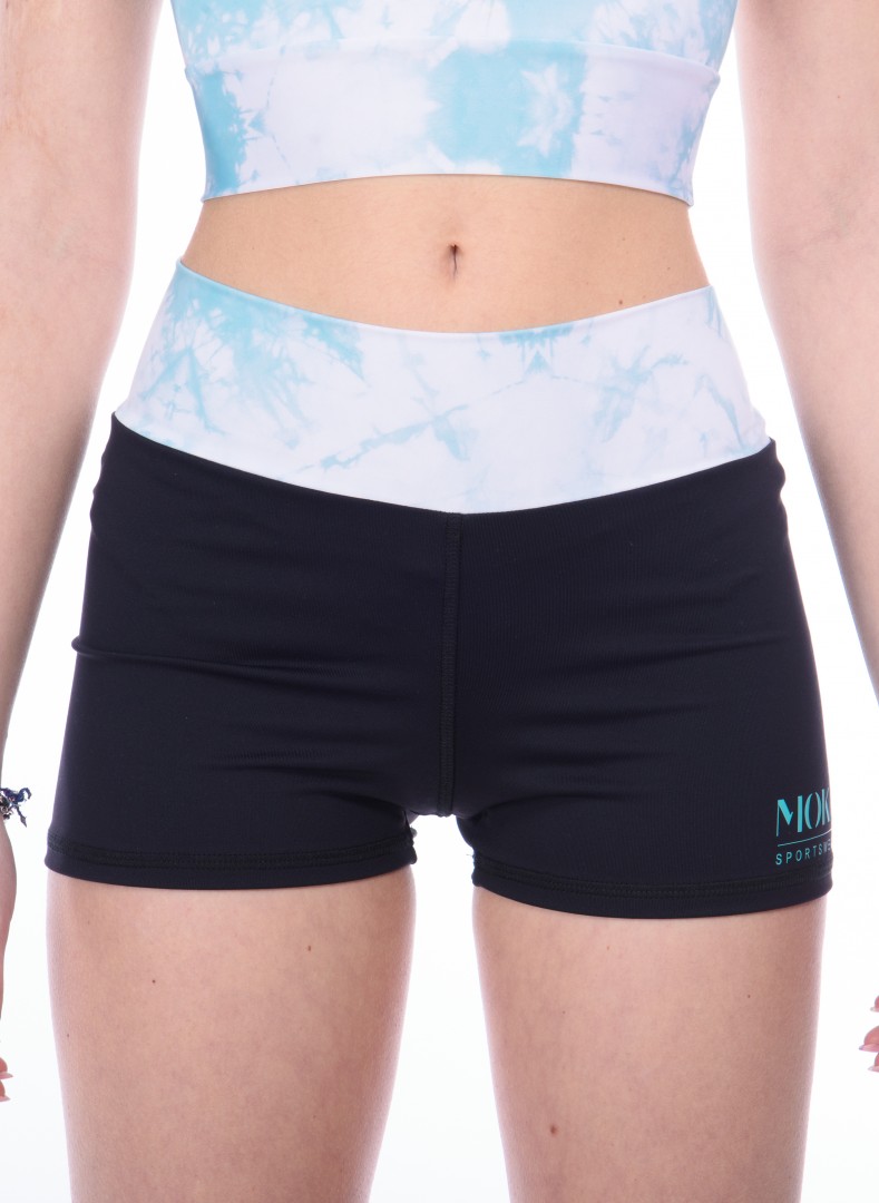 Shorts Sidney med midja i ljusturkos från Moka - 2