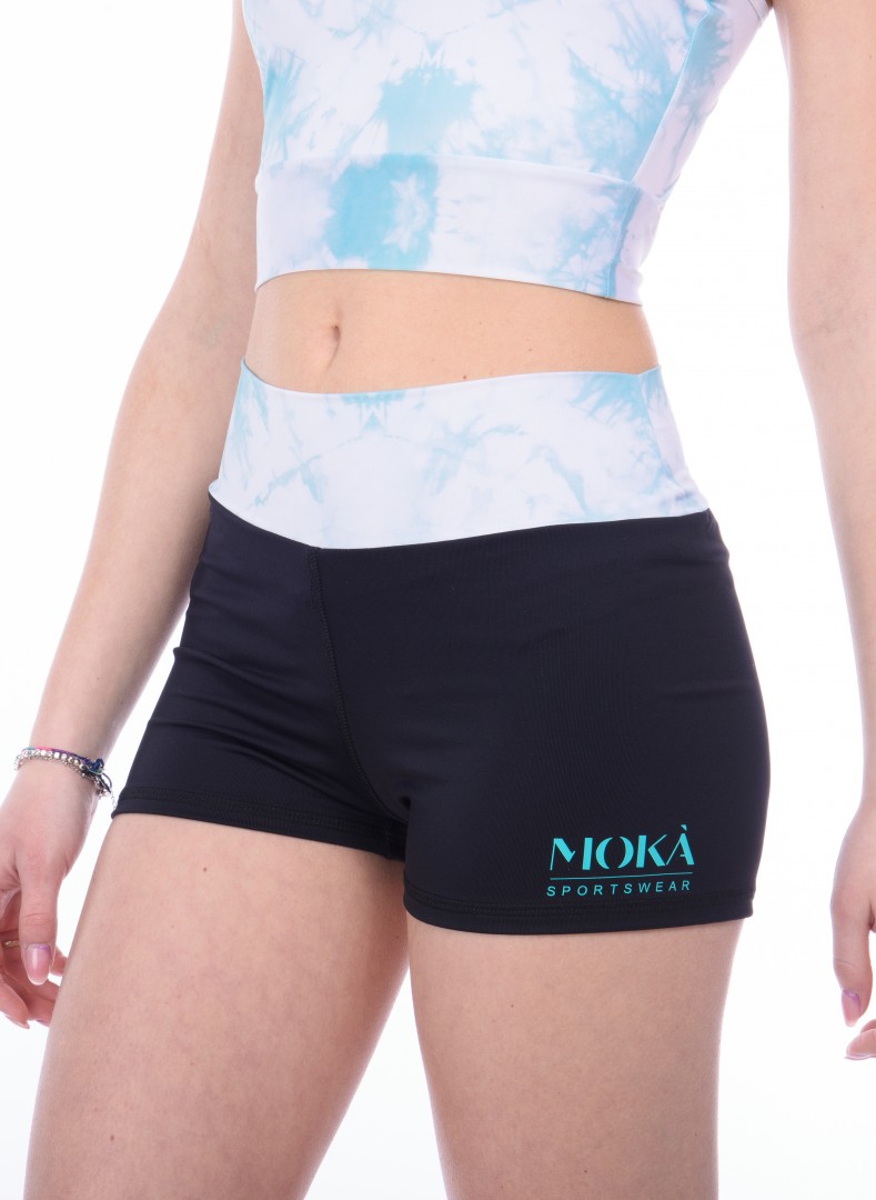 Shorts Sidney med midja i ljusturkos från Moka - 3
