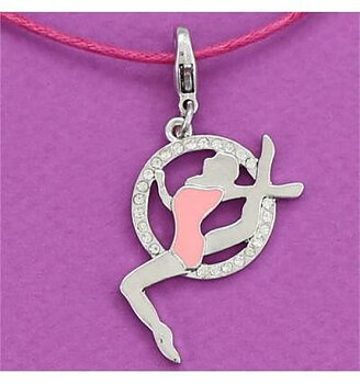Halsband med gymnastikflicka i  rosa