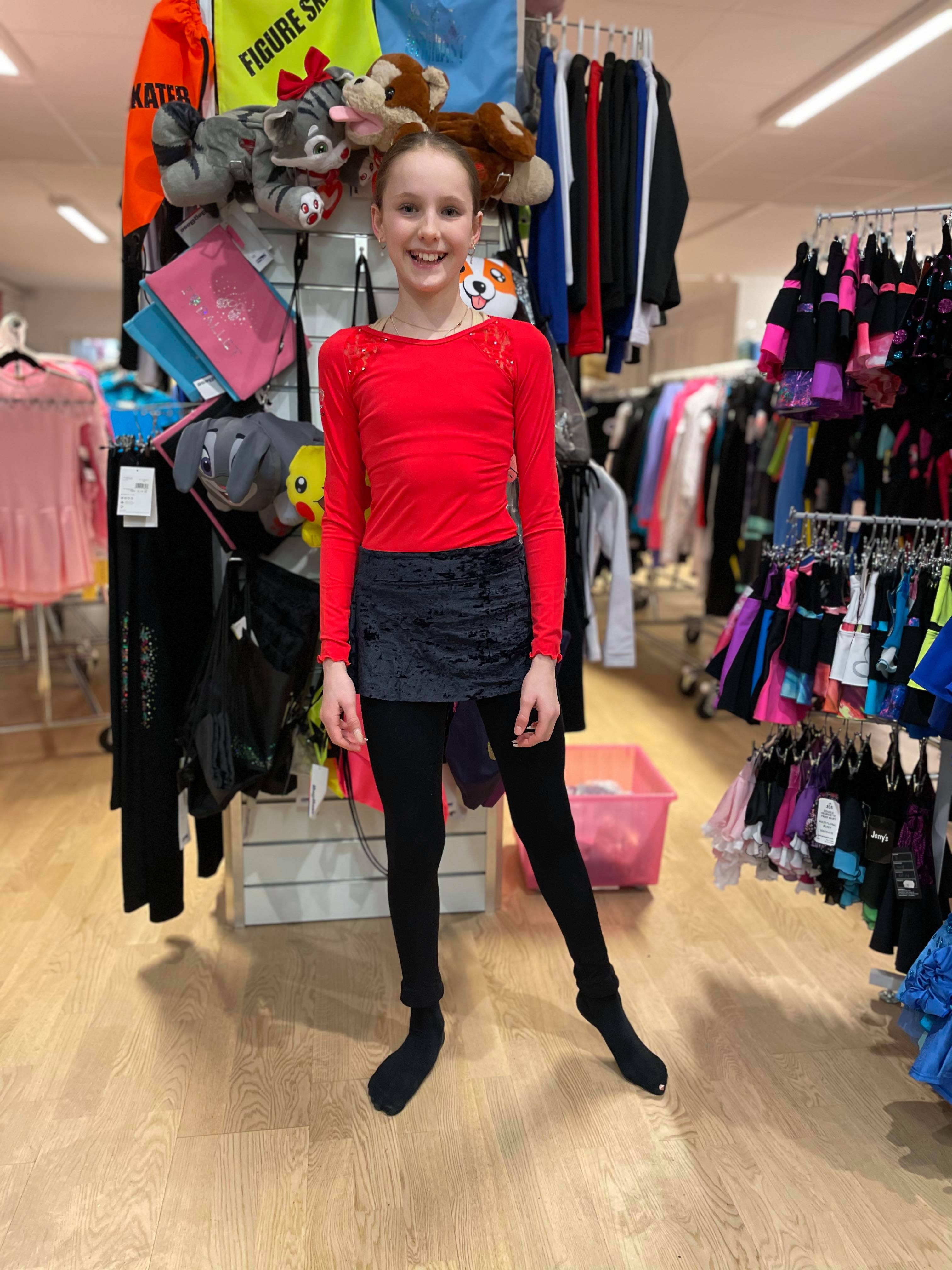 Långärmad röd topp från Bolero med spetsinfällningar och kristaller - 4