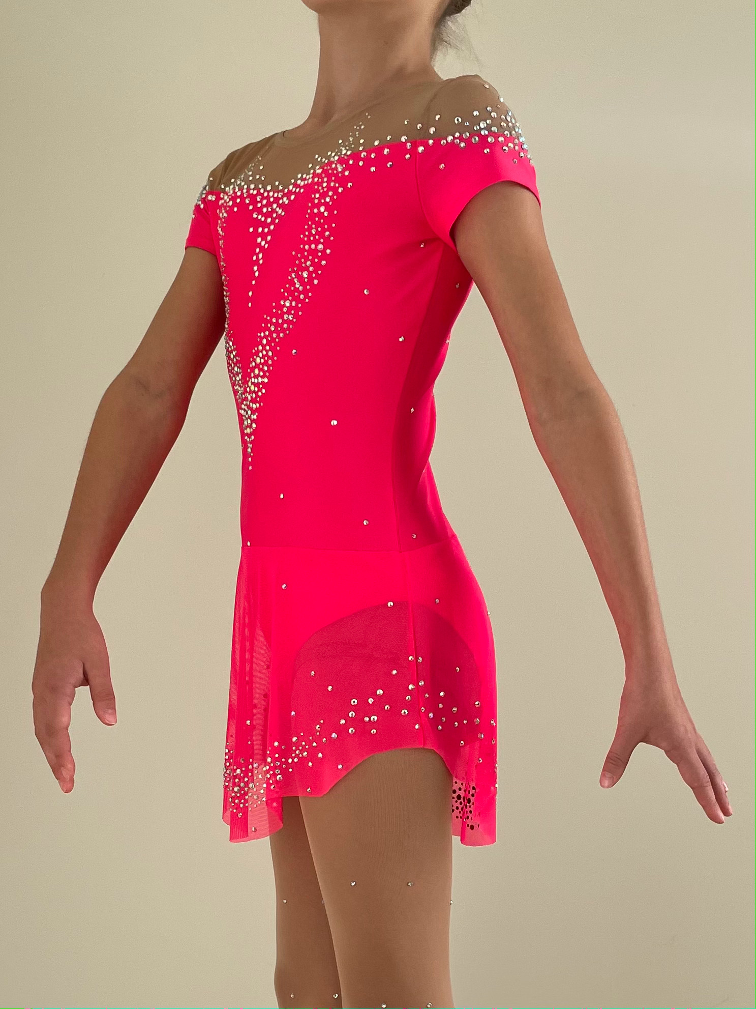 Tävlingsklänning i korall från RG Leotard - 2