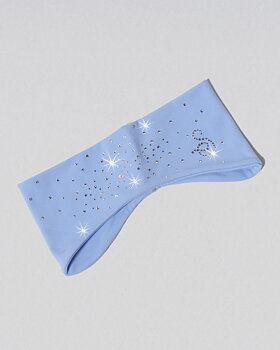 Pannband i ljusblå microfiber