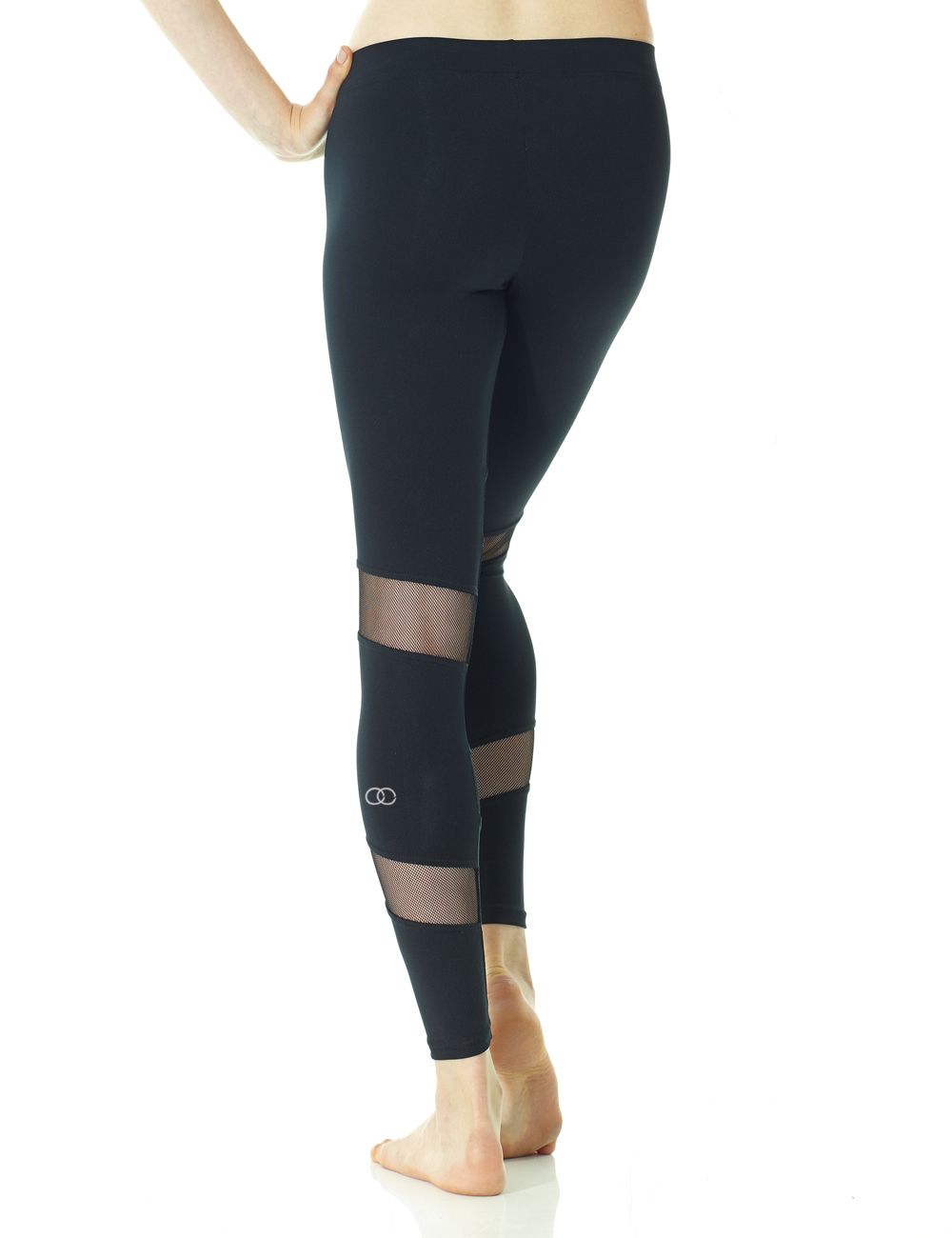 Svarta leggings med infällningar i mesh