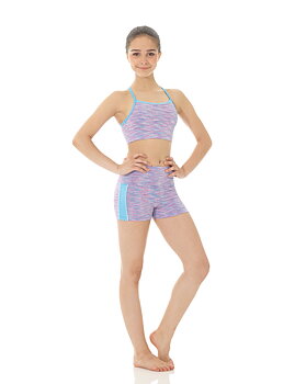 Lilamelerade hotpants i funktionsmaterial