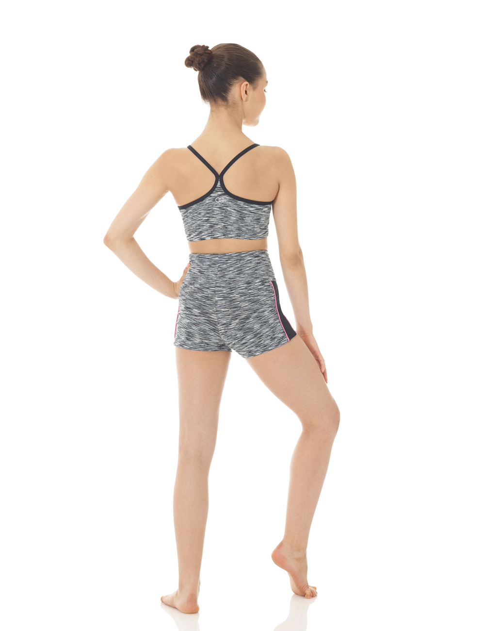 svartmelerade hotpants i funktionsmaterial - 2