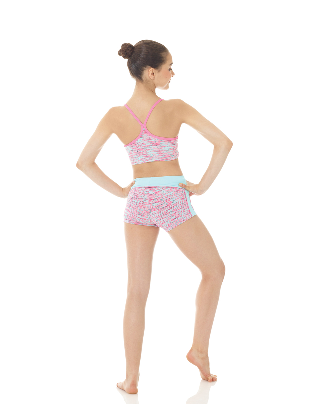 rosamelerade hotpants i funktionsmaterial - 2