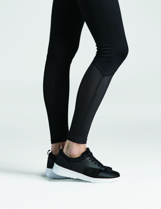 Svarta leggings med infyällningar i mesh - 3