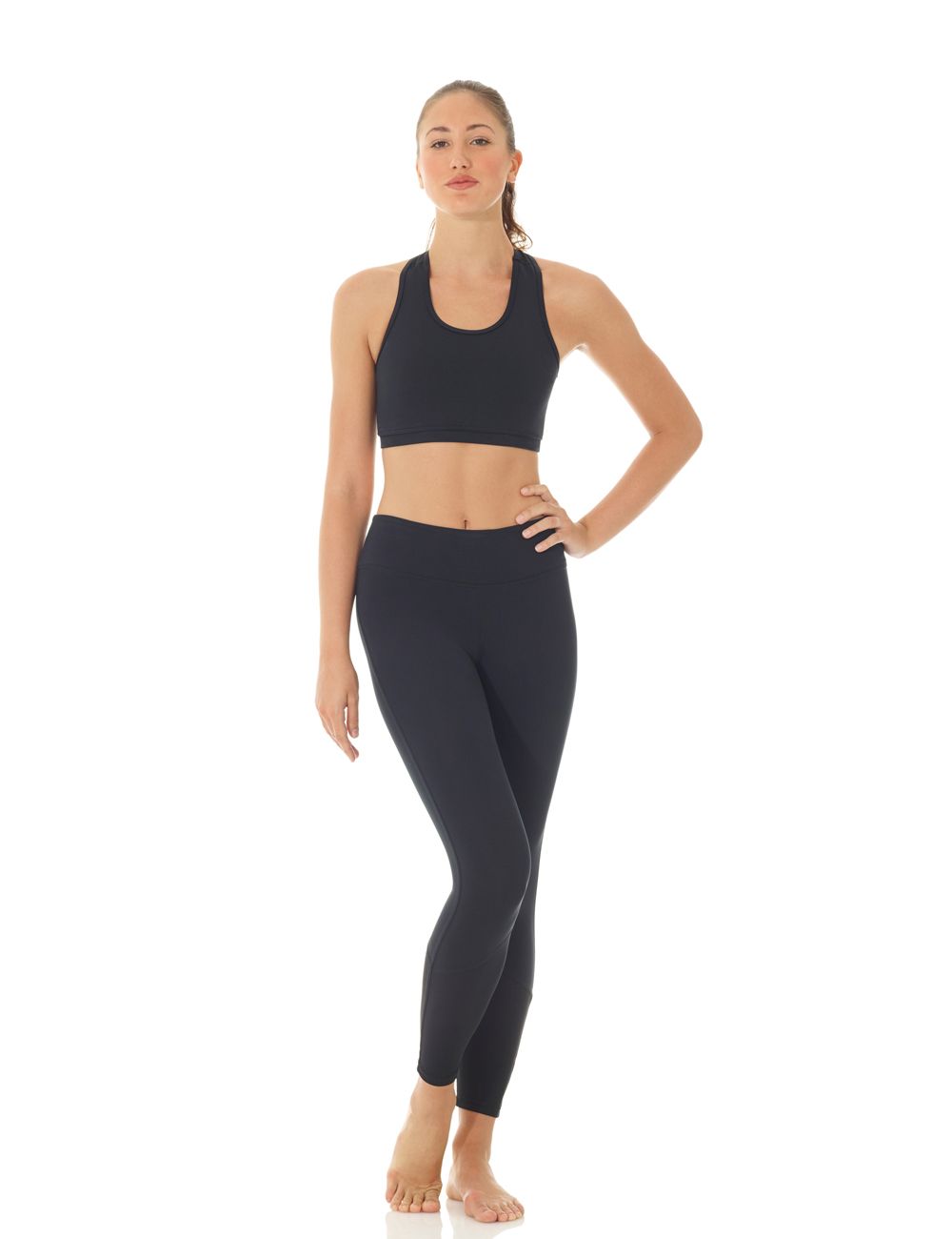 Svarta leggings med infyällningar i mesh