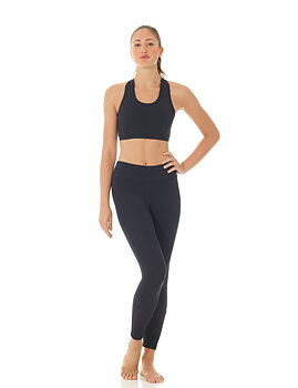 Svarta leggings med infyällningar i mesh