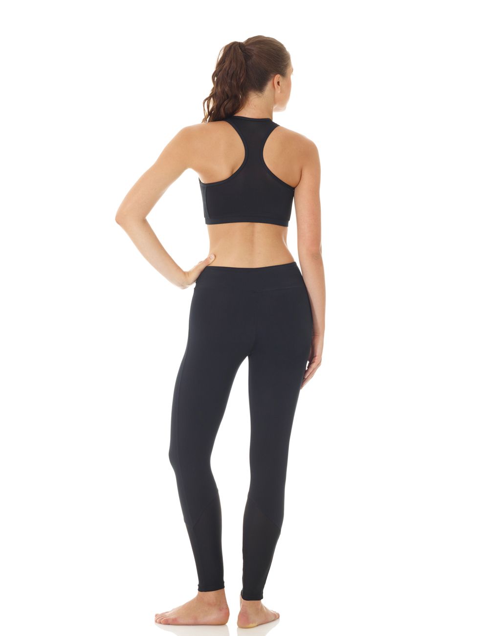 Svarta leggings med infyällningar i mesh - 2