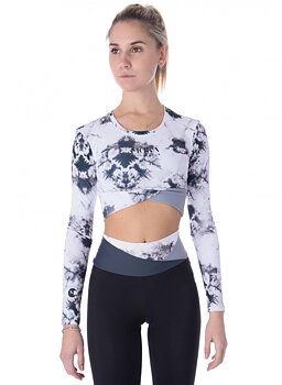 Gråmönstrad crop top Adelaide från Moka