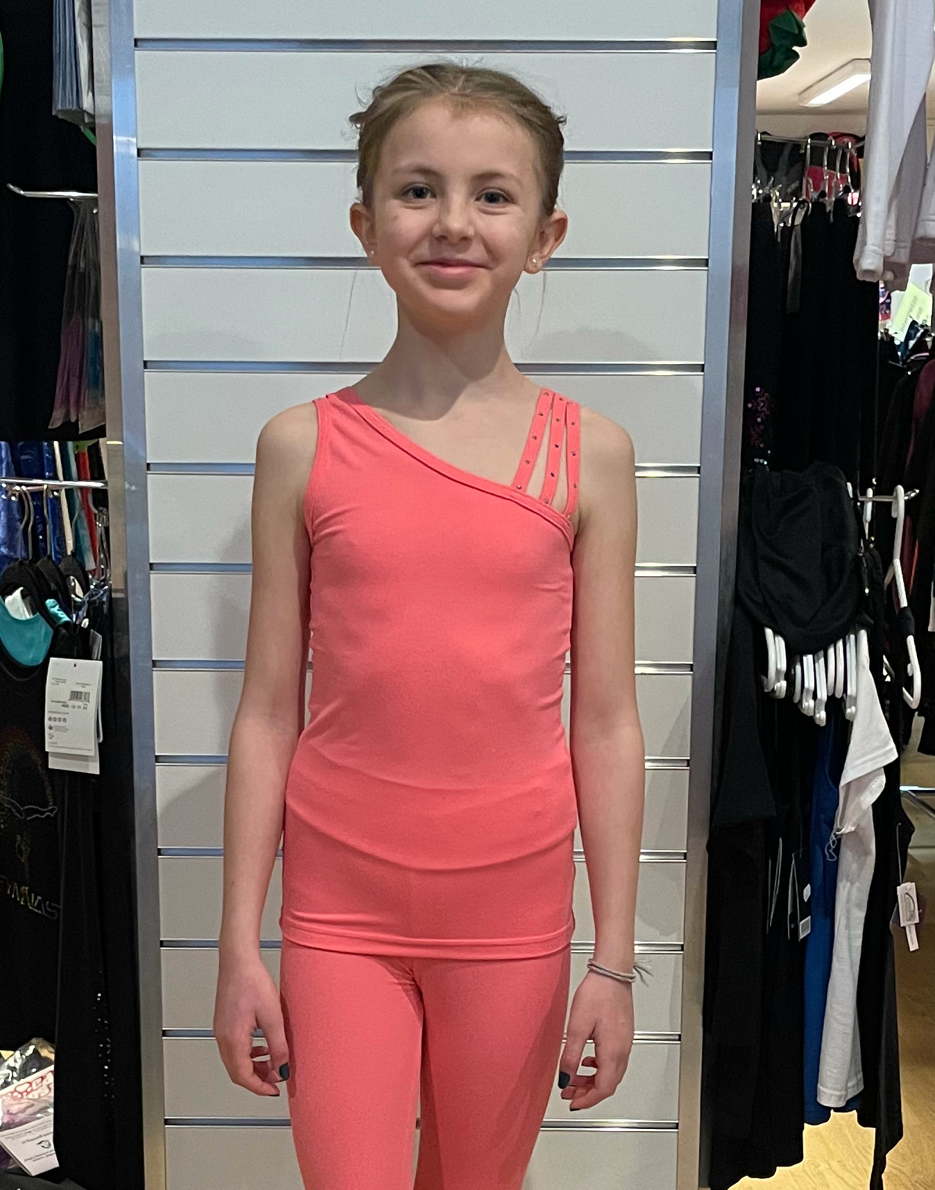 Ljust korall linne från Bolero med Swarovski