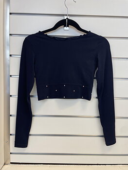 Crop top i mörkblått  från Bolero med Swarovski