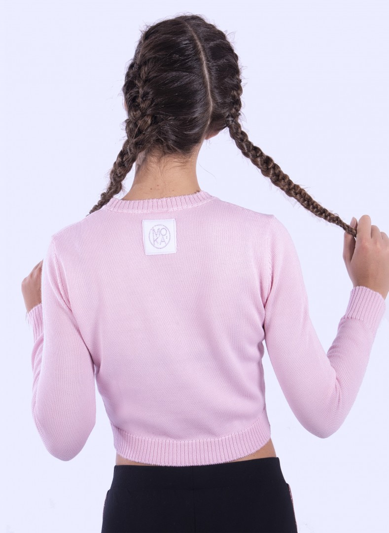 Långärmad kort rosa tröja från Moka - 4