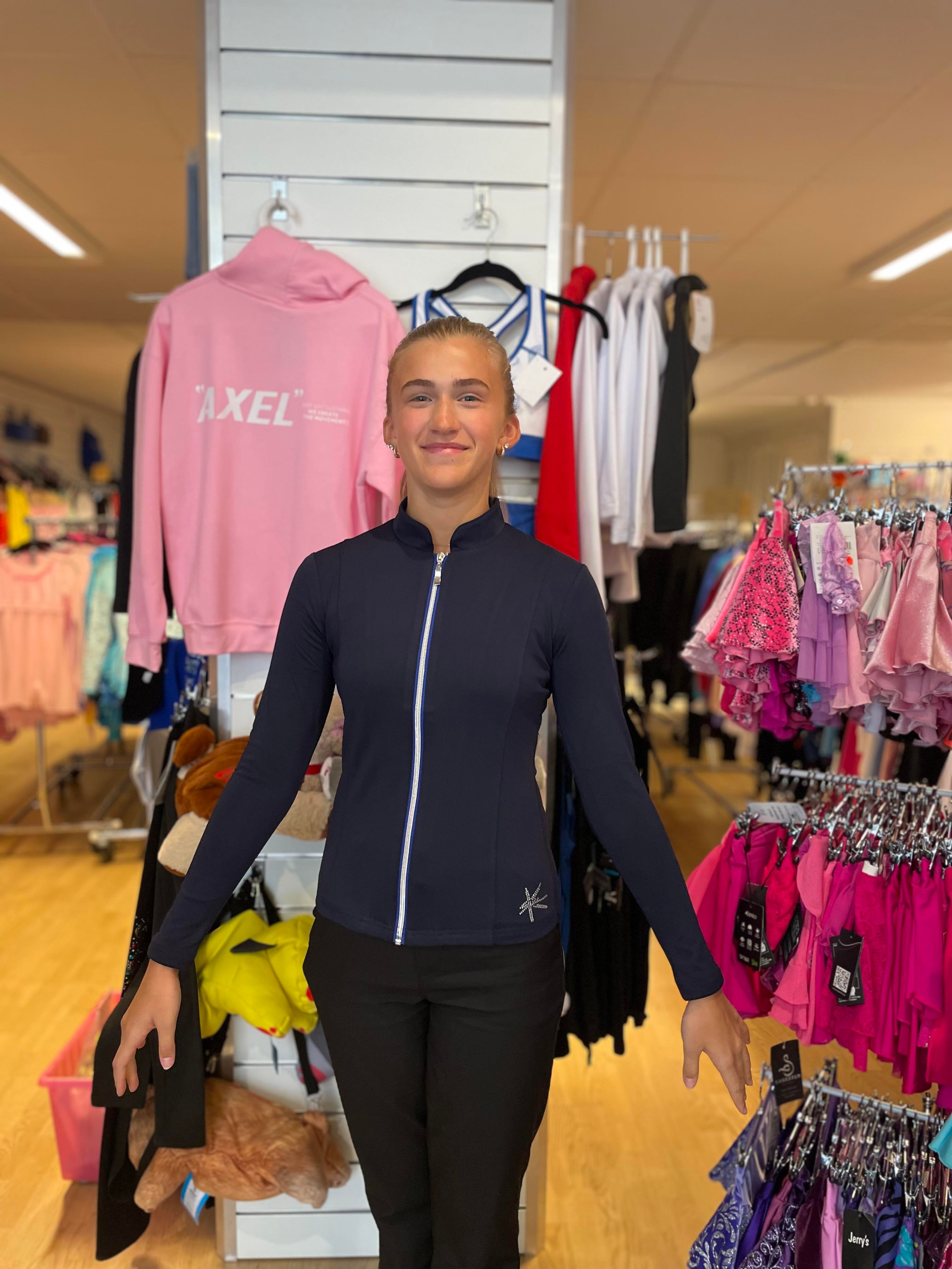 Fodrad eller ofodrad  konståkningsjacka i marinblått