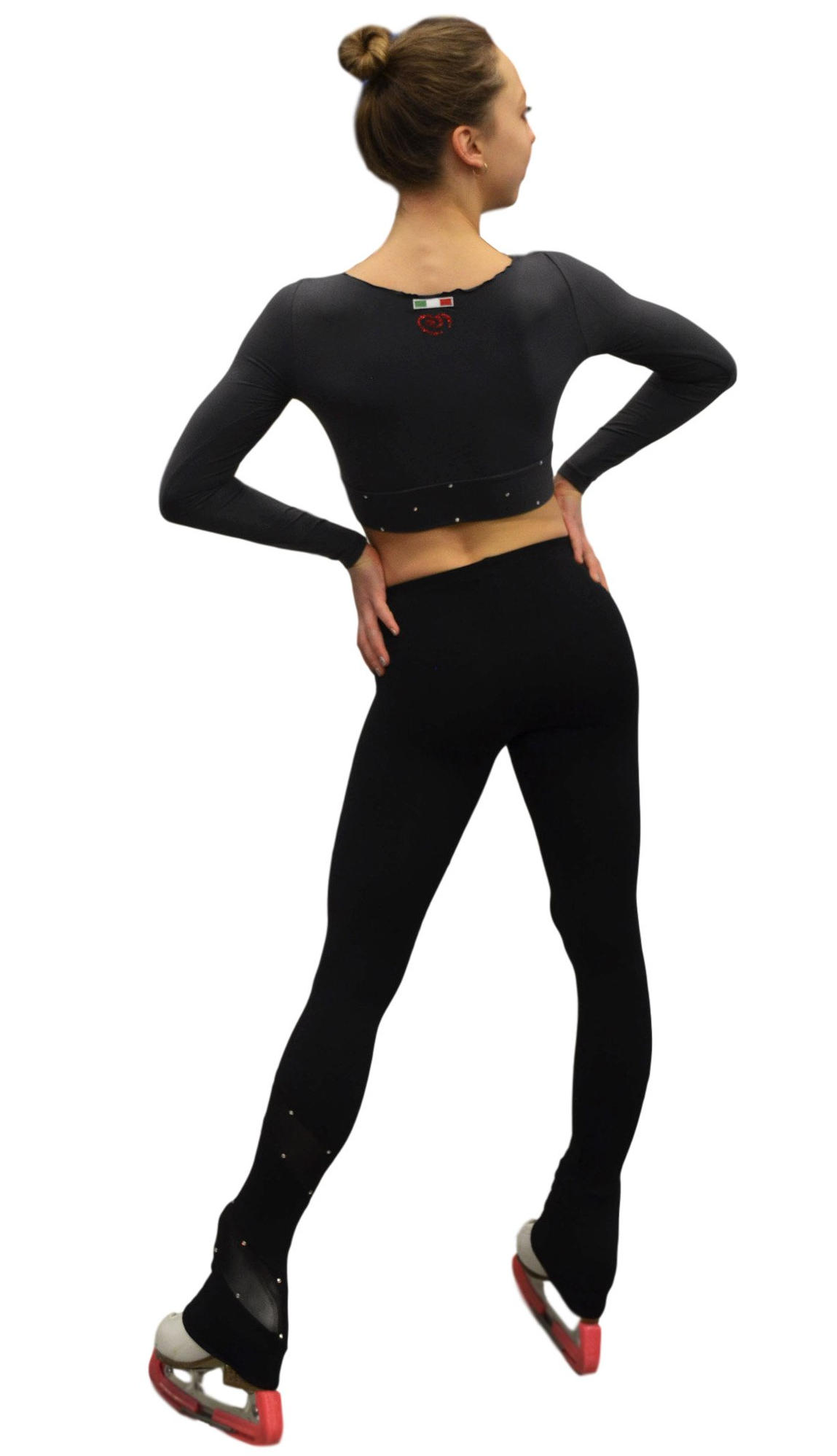 Svart crop top med Swarovski från Bolero 