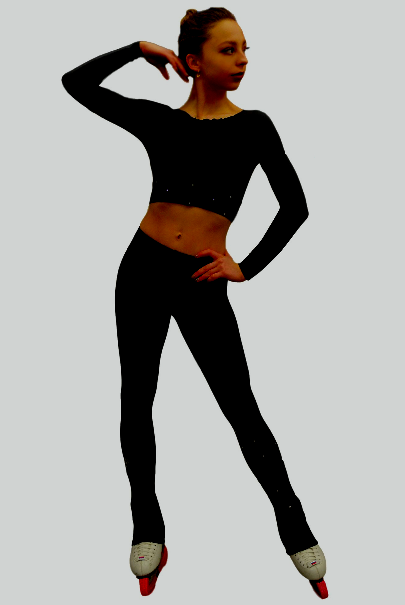 Svart crop top med Swarovski från Bolero  - 2