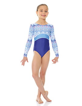 Långärmad dräkt i mönstrad lycra