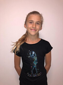 Konståkningsflicka i hologram i fyra olika färger