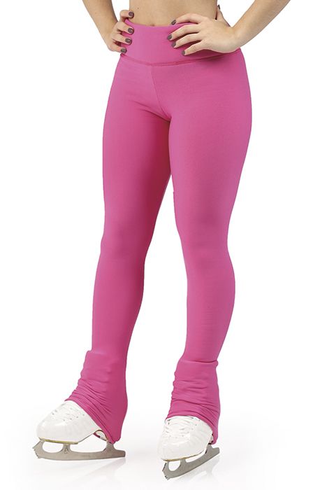 Rosa leggings i polarfleece som går över klacken - 2