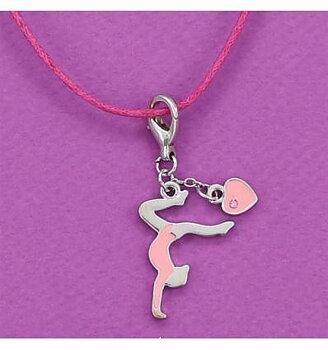 Halsband med gymnastikflicka i rosa