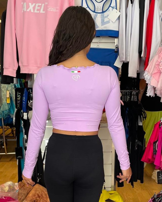 Ljuslila crop top från Bolero med Swarovski - 2