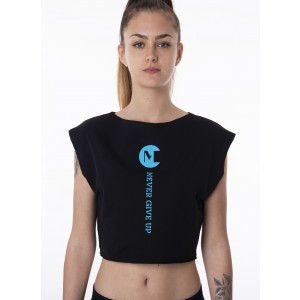Crop Top Bahia från Moka med dekor i turkos