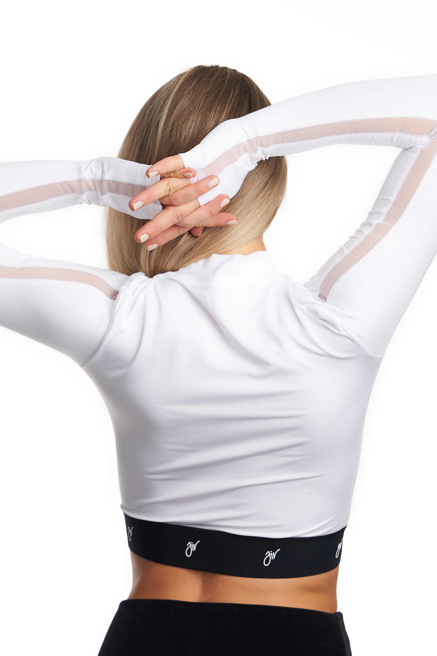 Vit kort topp med mesh detaljer - 2